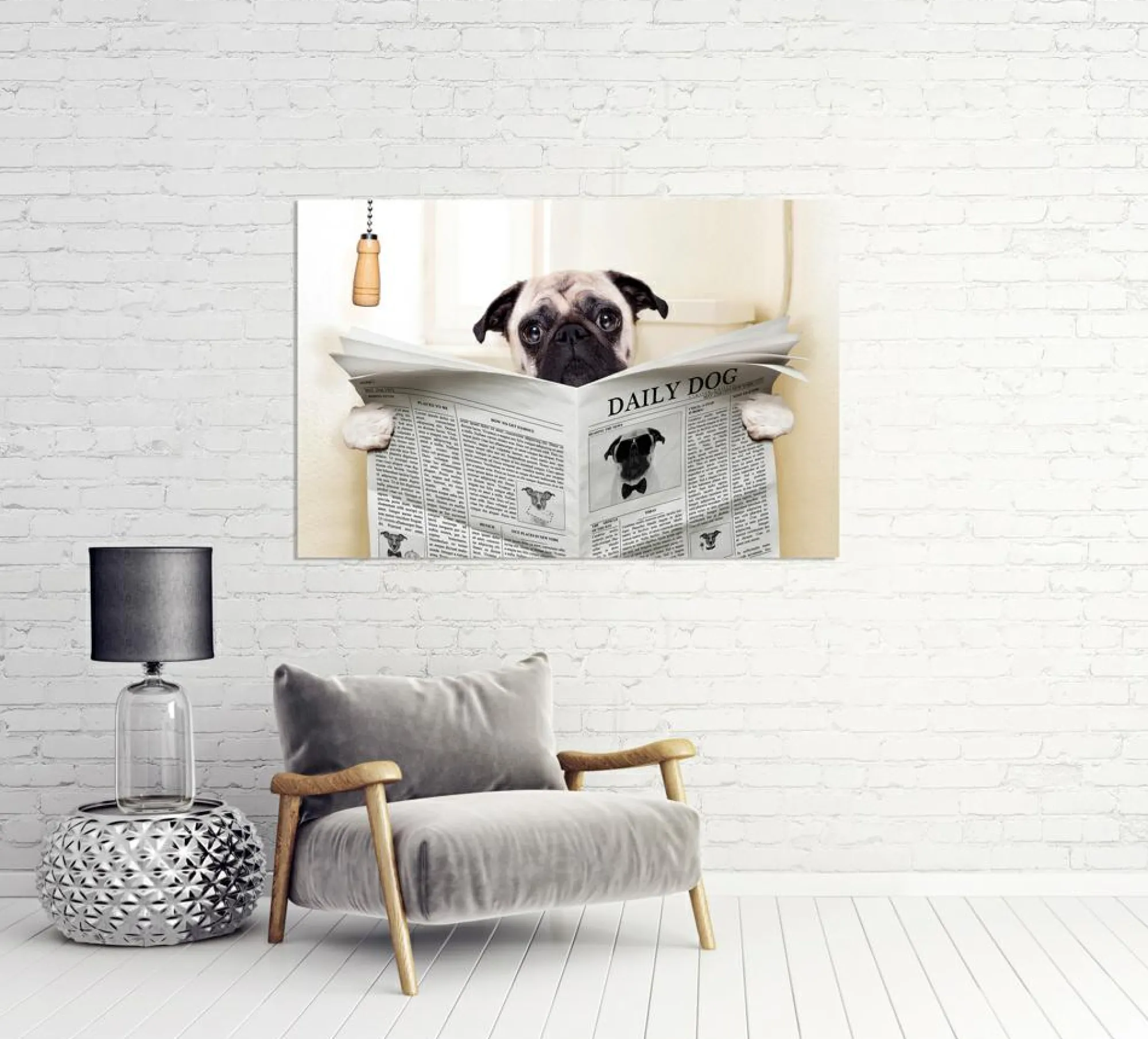 New Sonstige Akustikbild MOPS MIT ZEITUNG