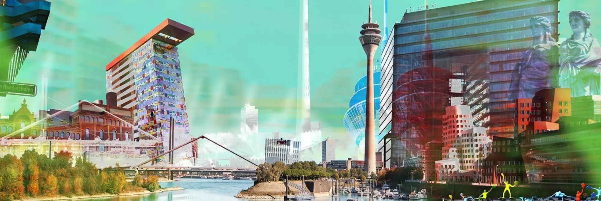 Best PRO ART Aludibondbild DÜSSELDORF SKY