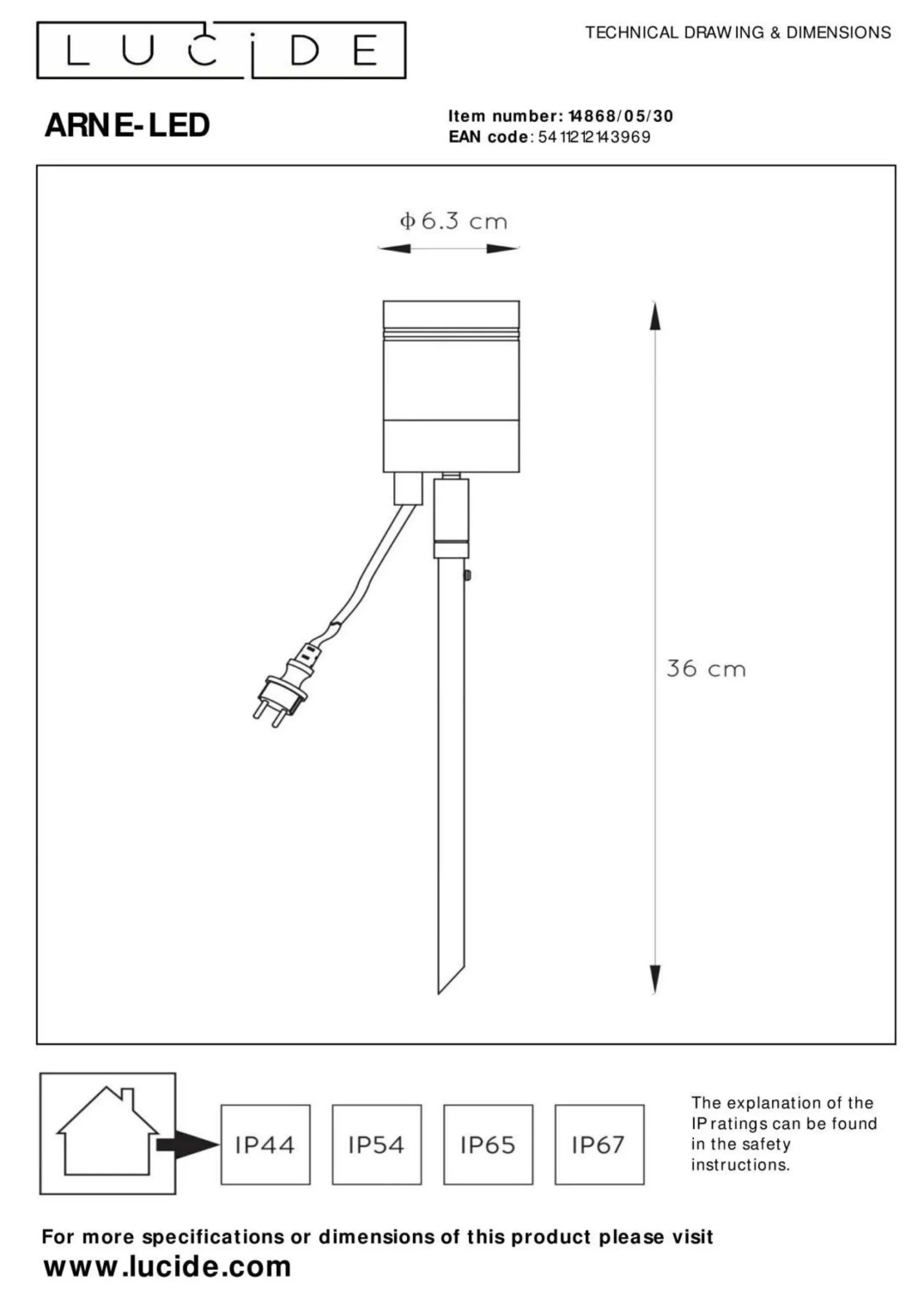 Sale LUCiDE Außenleuchte ARNE-LED