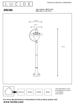 LUCiDE Außenleuchte ARUBA