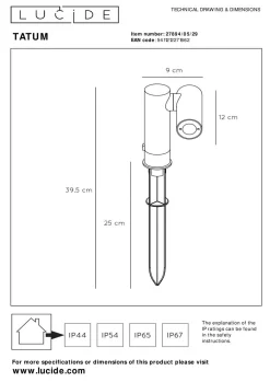 Hot LUCiDE Außenleuchte TATUM