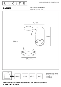 LUCiDE Außenleuchte TATUM