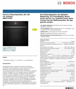 BOSCH Backofen HBG7741B1