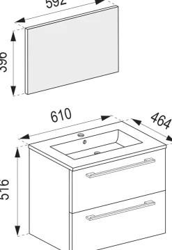 VCM Badezimmerset BADINOS