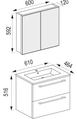 VCM Badezimmerset BADINOS