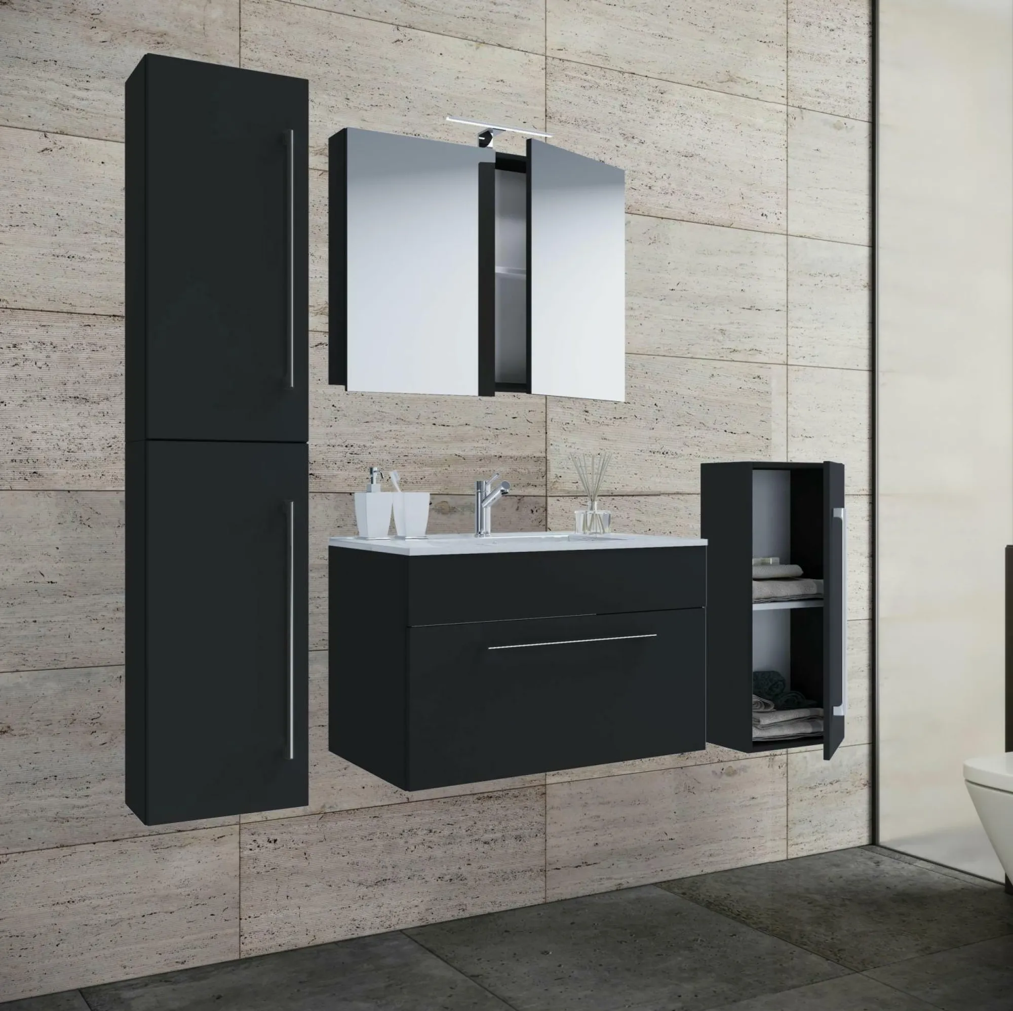 VCM Badezimmerset 5-tlg. BADINOS