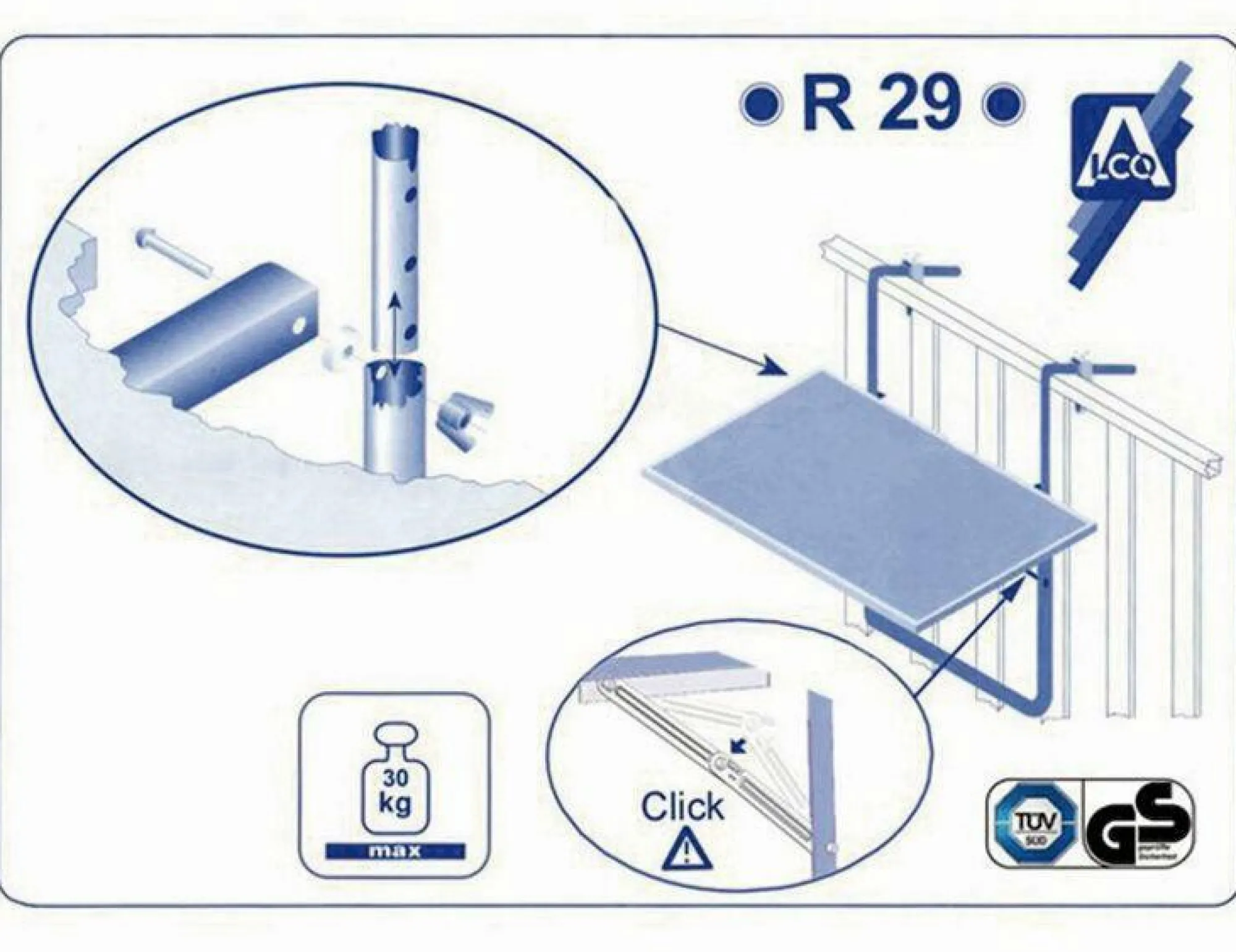 Discount Sonstige Balkonhängetisch