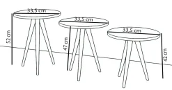 Outlet VCM Beistelltisch 3er Set BARILO