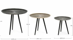 ANDREA BIZZOTTO Beistelltisch TAHIR 3er Set