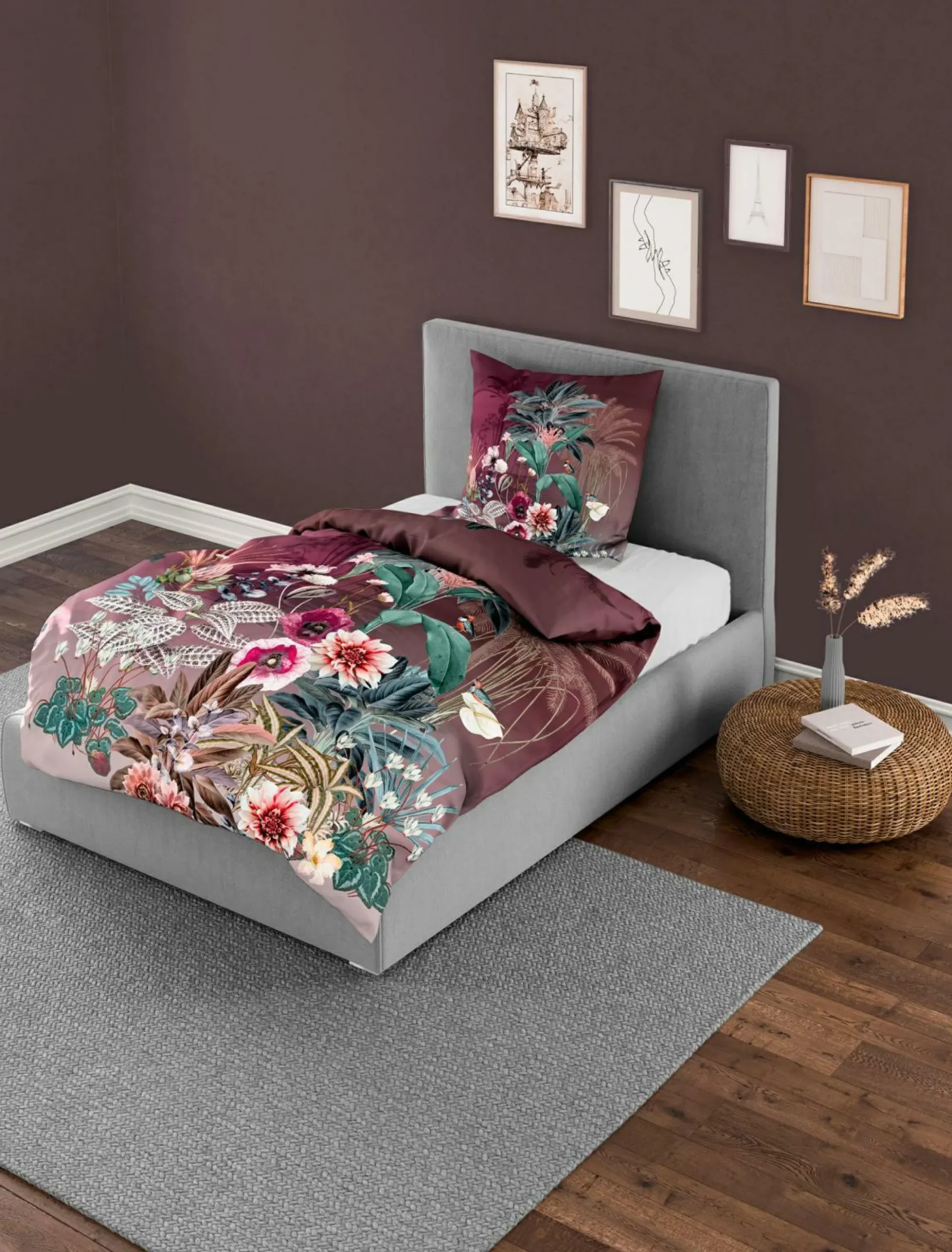 Sale BIERBAUM Bettwäsche Mako-Satin rubin