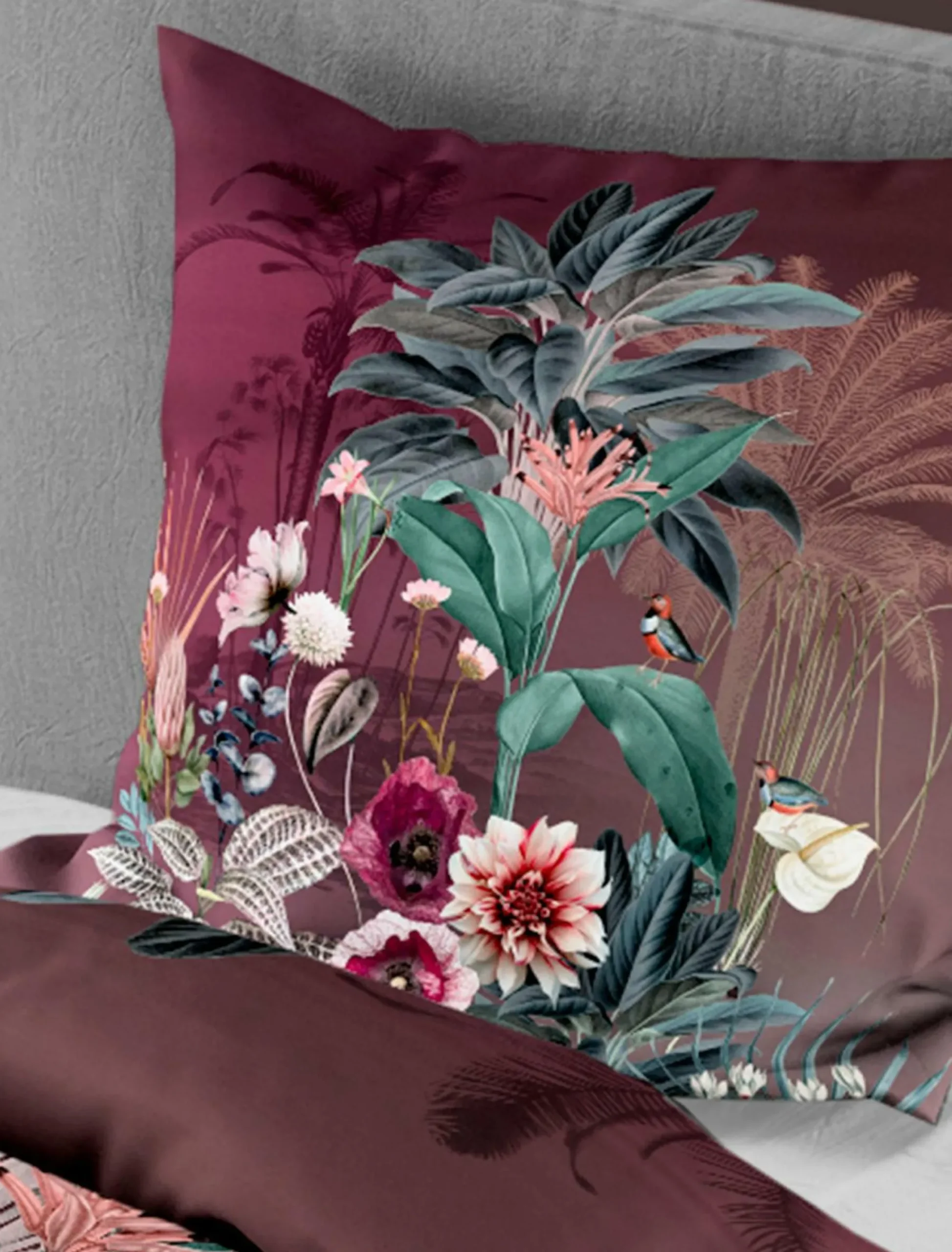 Sale BIERBAUM Bettwäsche Mako-Satin rubin