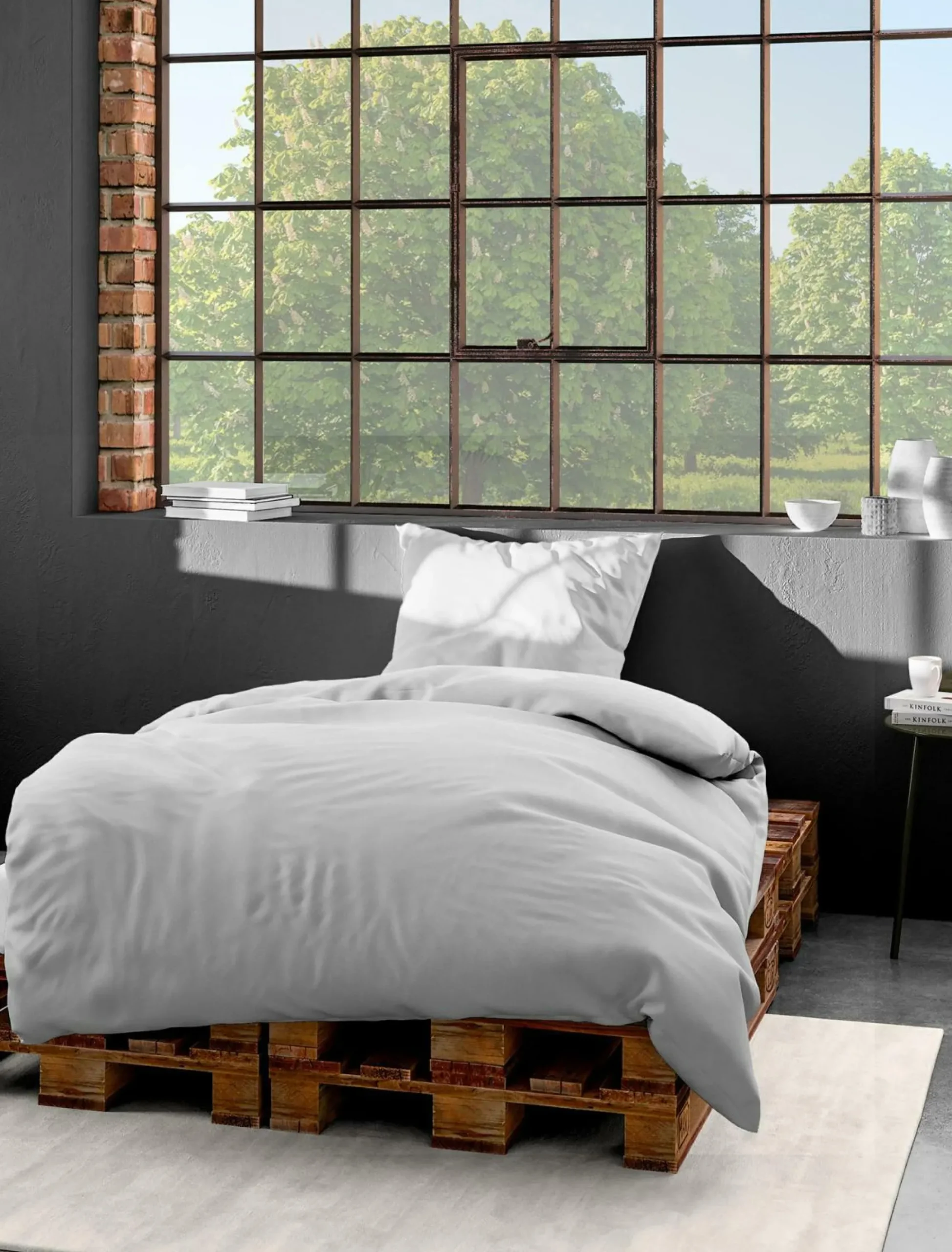 BIERBAUM Bettwäsche Mako-Satin silber