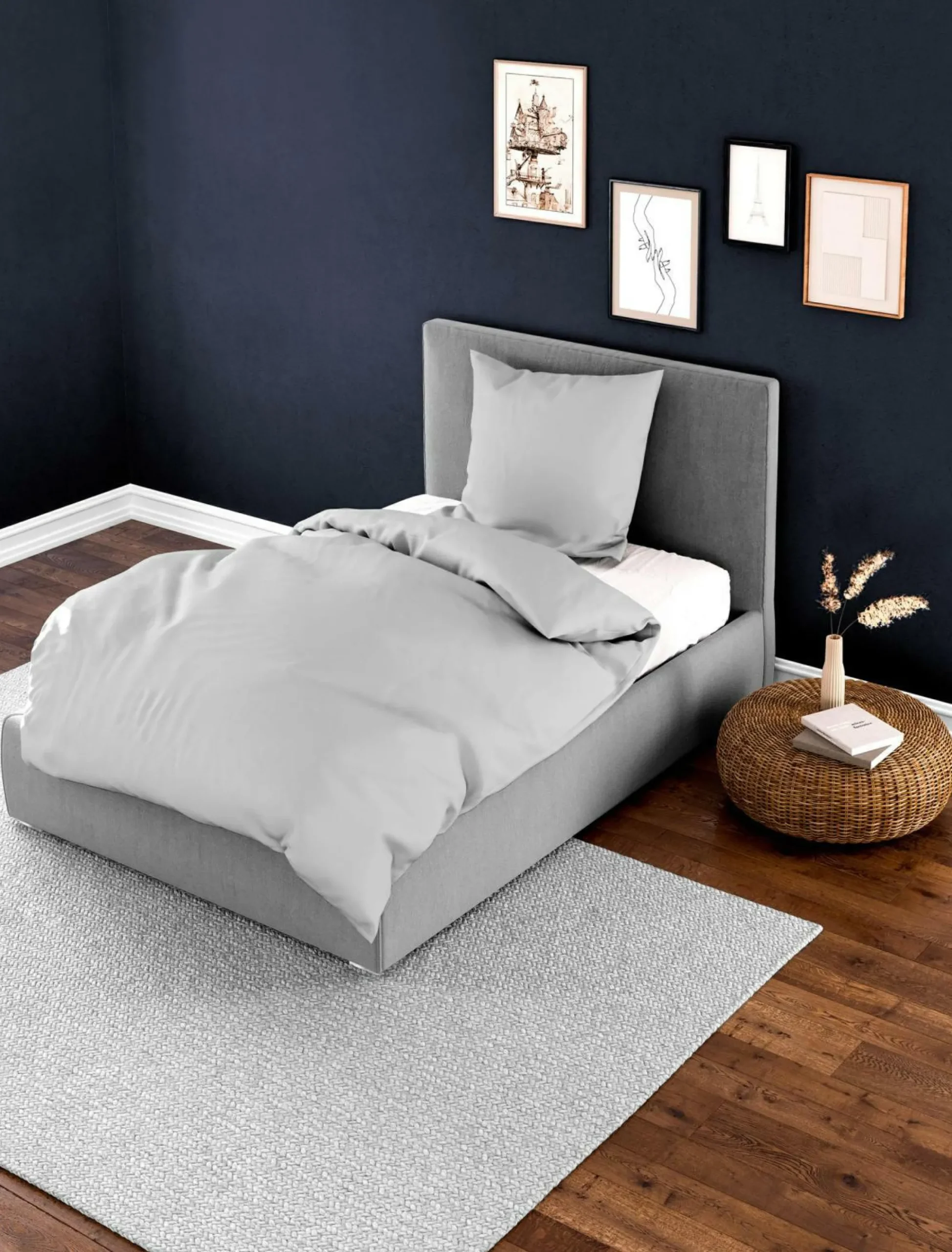 BIERBAUM Bettwäsche Mako-Satin silber