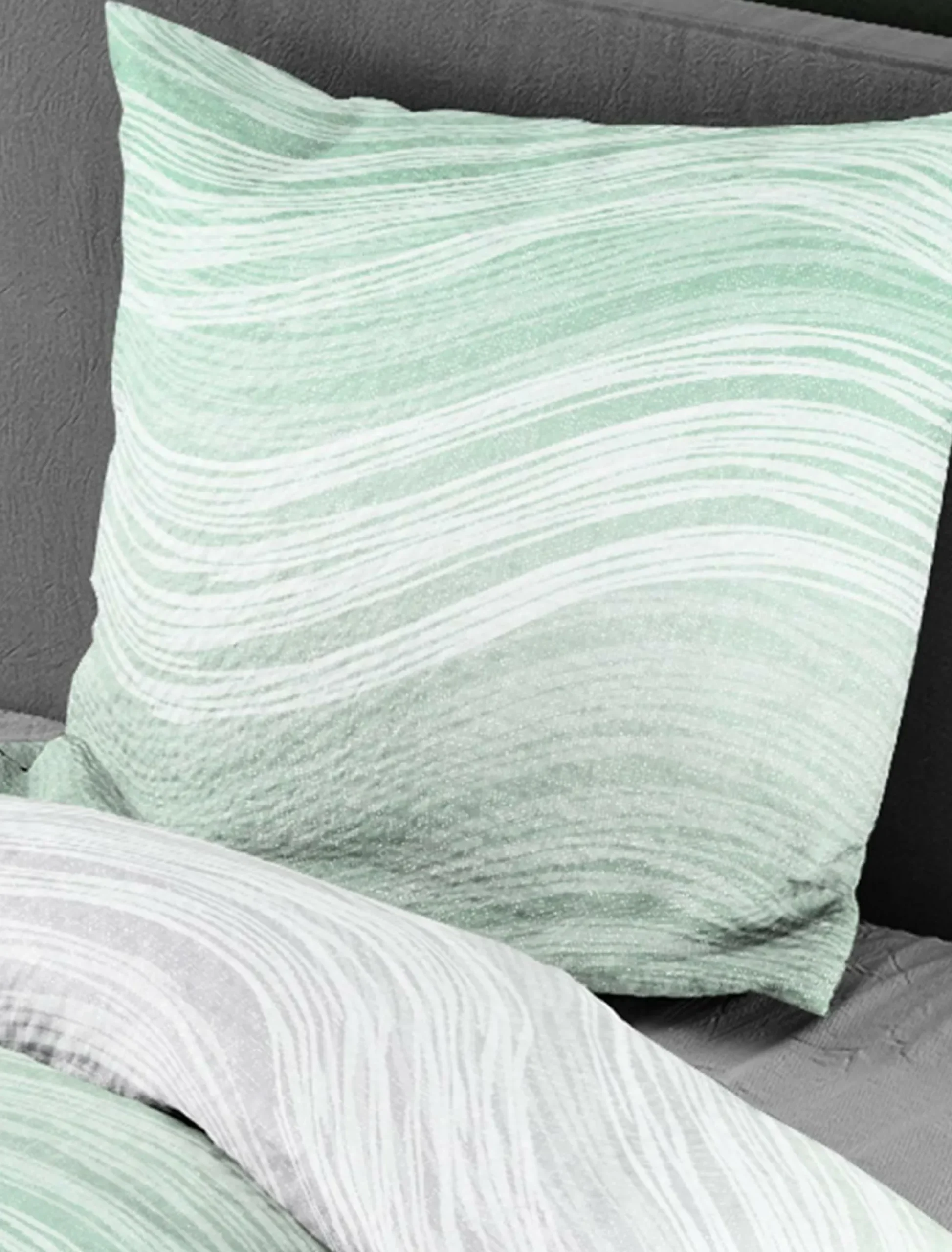 Outlet BIERBAUM Bettwäsche Seersucker grün