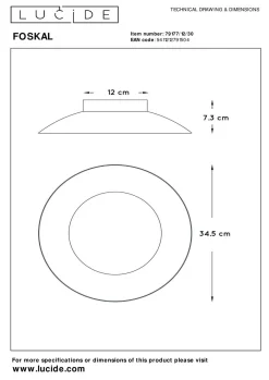 New LUCiDE Deckenleuchte FOSKAL