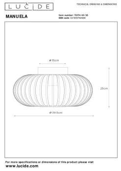 New LUCiDE Deckenleuchte MANUELA