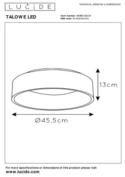 LUCiDE Deckenleuchte TALOWE LED