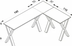 Outlet VCM Eck-Schreibtisch LONA