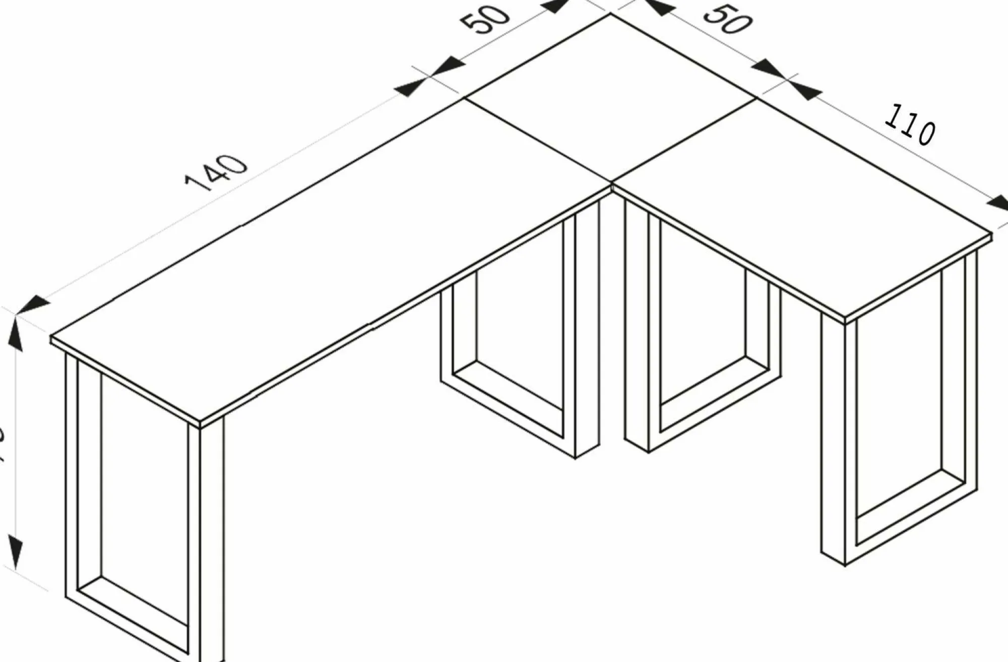 Clearance VCM Eck-Schreibtisch LONA