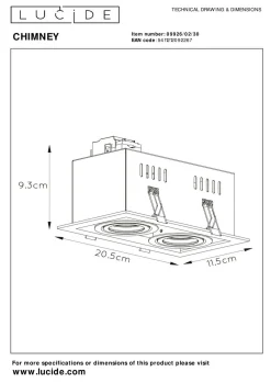 LUCiDE Einbauleuchte CHIMNEY