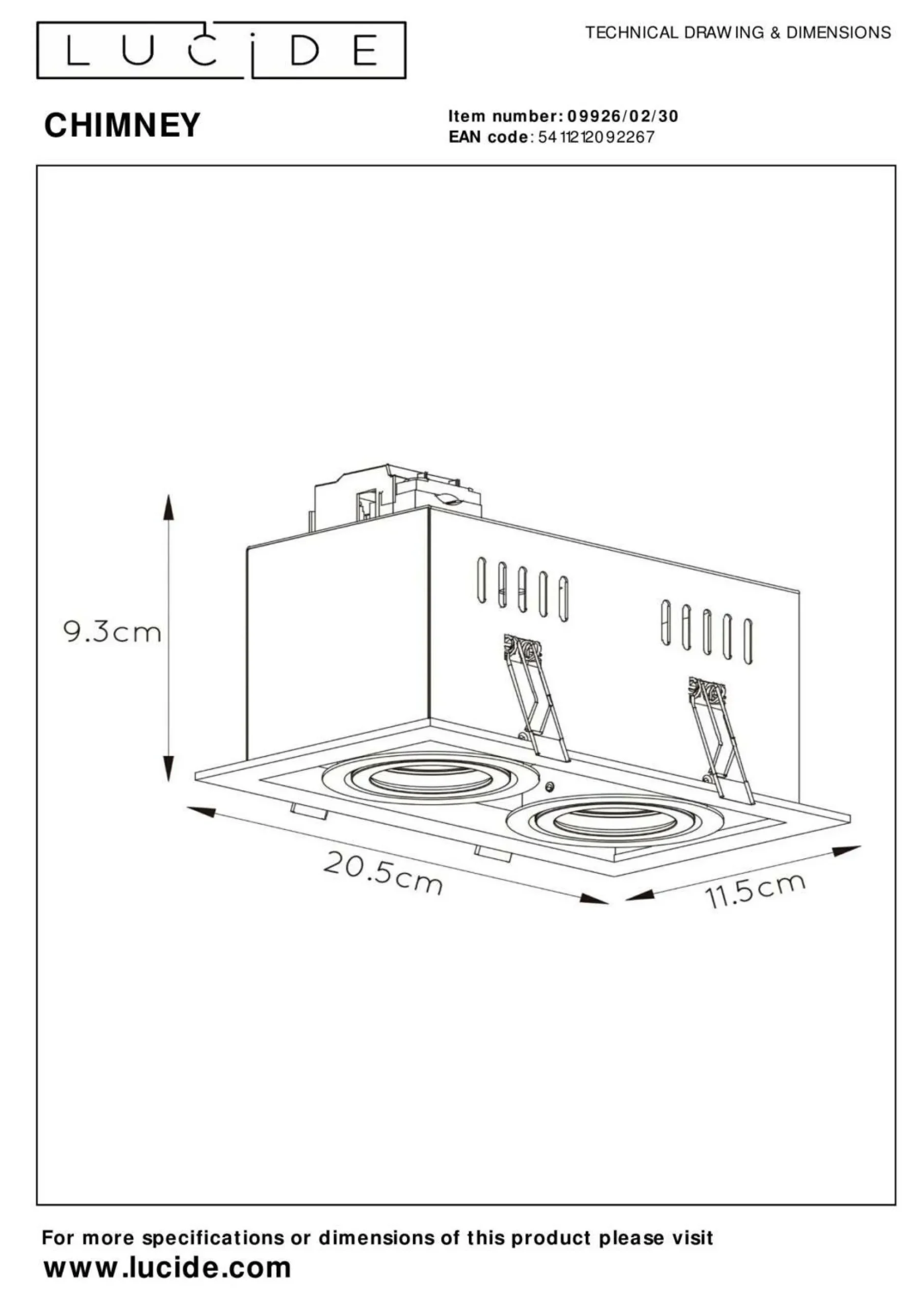 LUCiDE Einbauleuchte CHIMNEY