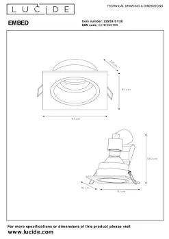 Discount LUCiDE Einbauleuchte EMBED