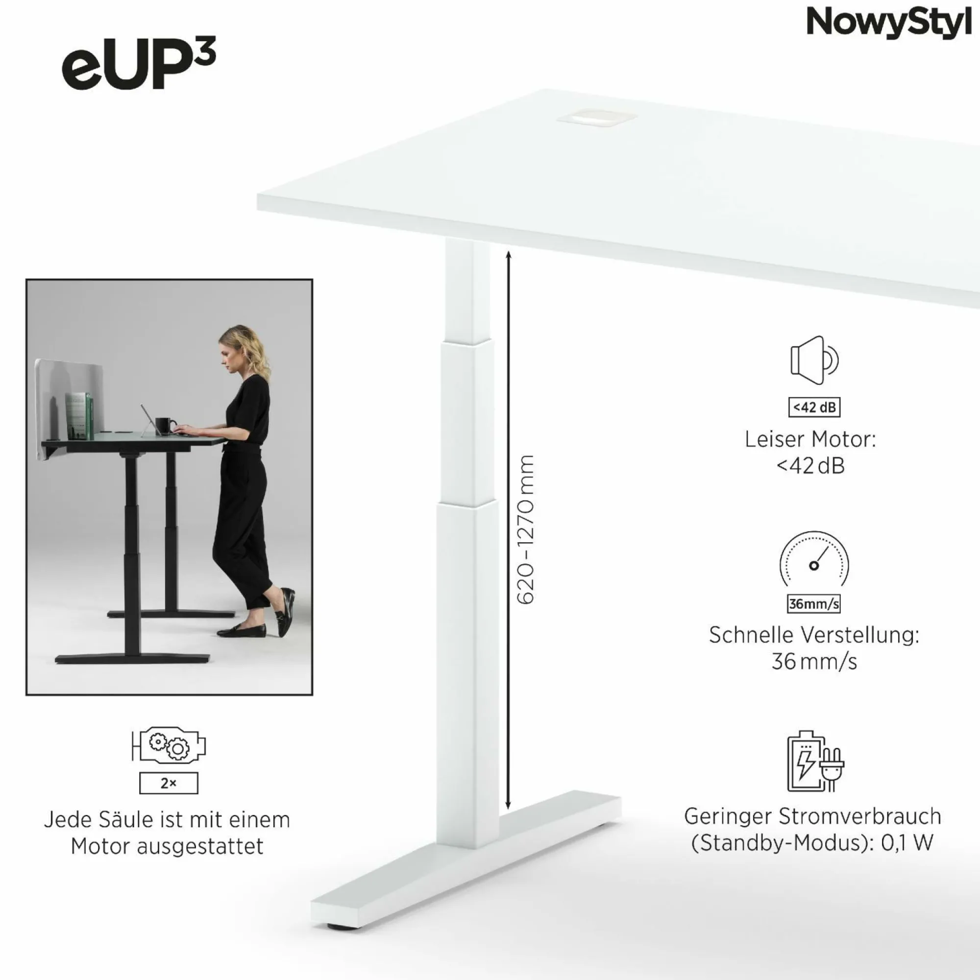 Discount NowyStyl Elektroschreibtisch eUP