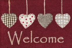 KLEEN-TEX Fußmatte Cottage HEARTS red