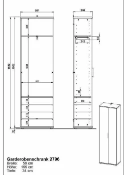 GERMANIA Garderobenschrank FREMONT
