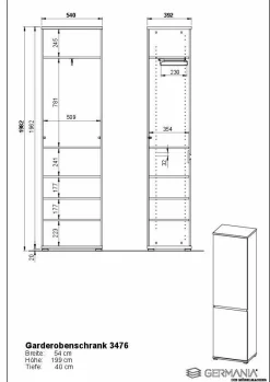 HARPER Garderobenschrank GENT