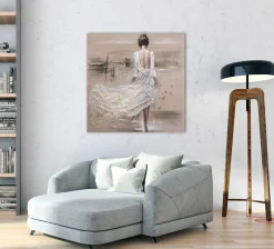 Discount Sonstige Gemälde DAME AM HAFEN