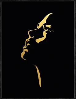 Best PRO ART Gerahmtes Bild GOLDEN LIPS