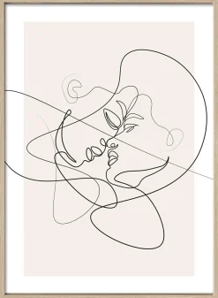 Online PRO ART Gerahmtes Bild LINE ART FACES