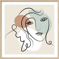 Sale PRO ART Gerahmtes Bild LINE-ART-FACES