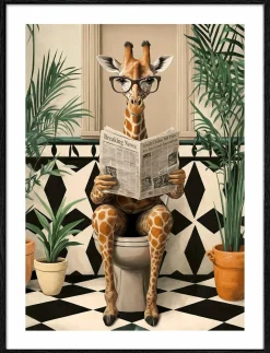 Best PRO ART Gerahmtes Bild LUSTIGE GIRAFFE