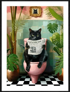 New PRO ART Gerahmtes Bild LUSTIGE KATZE