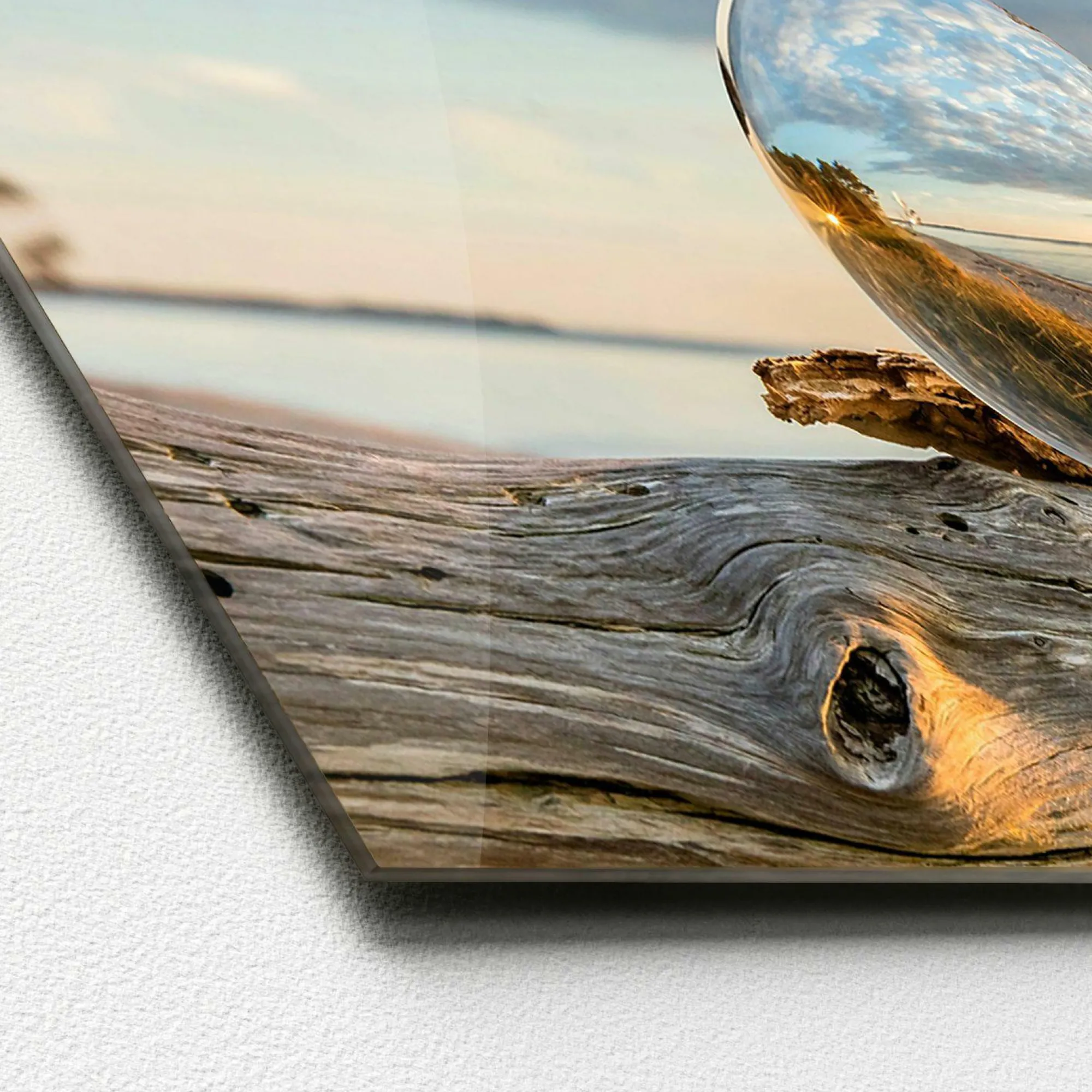 Best Sonstige Glasbild DROP ON WOOD