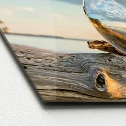 New Sonstige Glasbild DROP ON WOOD