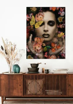 New Sonstige Glasbild SCHÖNE IM BLUMENMEER