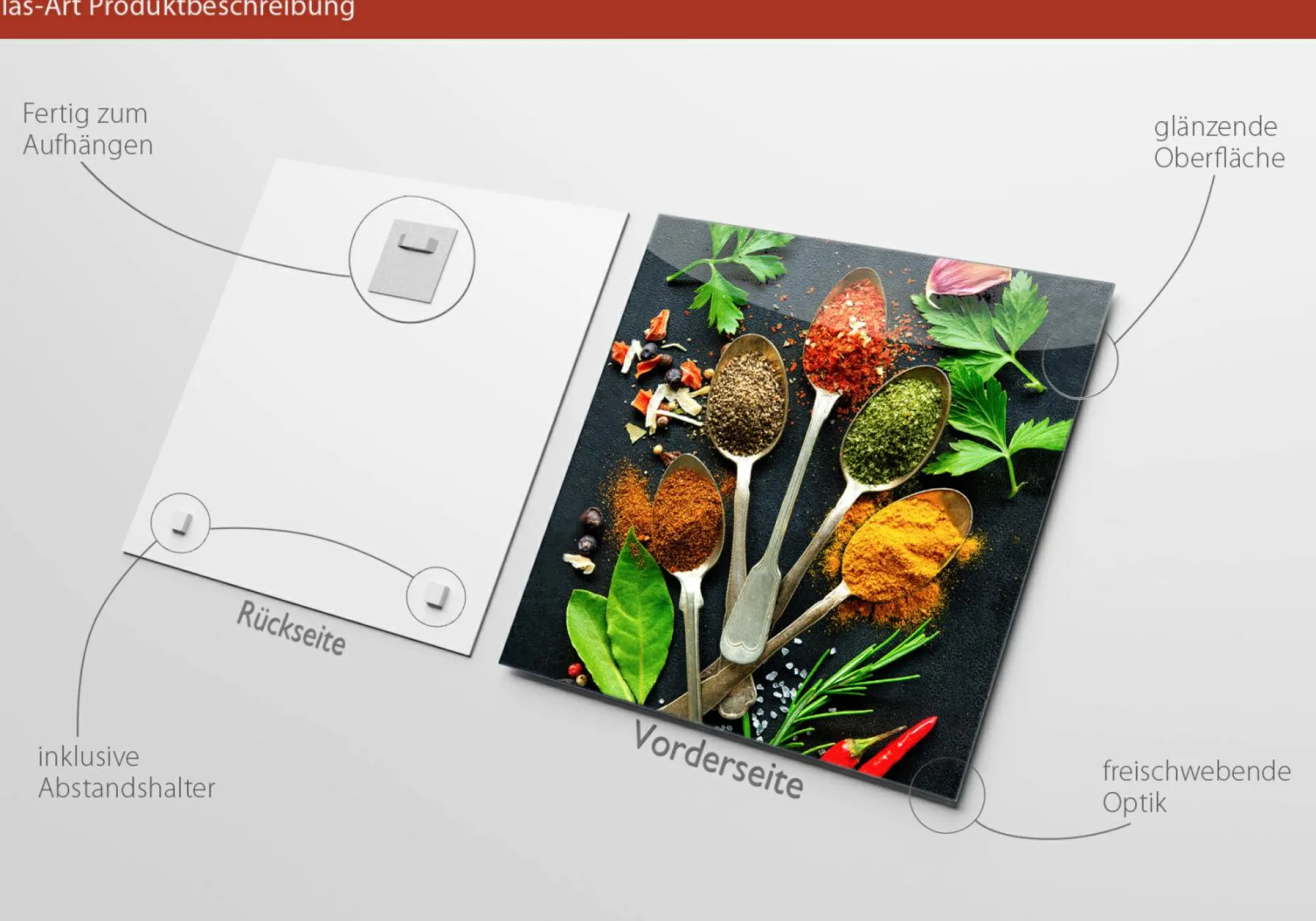 PRO ART Glasbild VINTAGE HERBAGE II