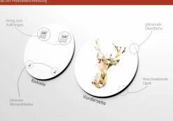 PRO ART Glasbild WATERCOLOURED DEER