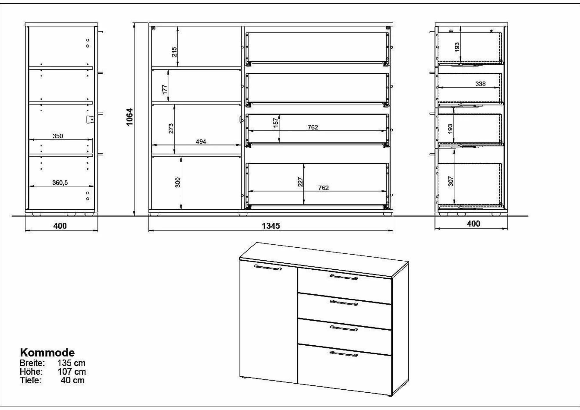 New GERMANIA Highboard SUNNYVALE
