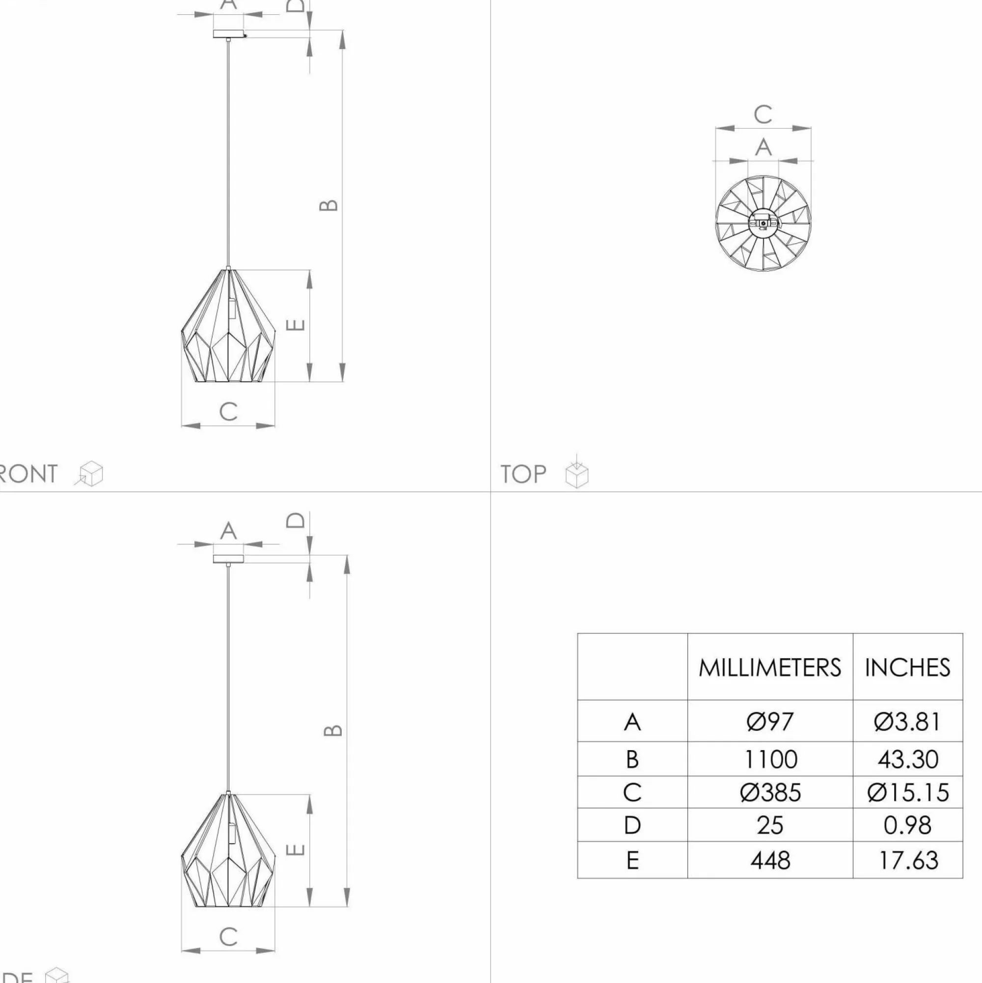 Clearance EGLO Hängeleuchte CARLTON