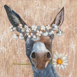 Sonstige Keilrahmenbild ESEL MIT BLUMEN