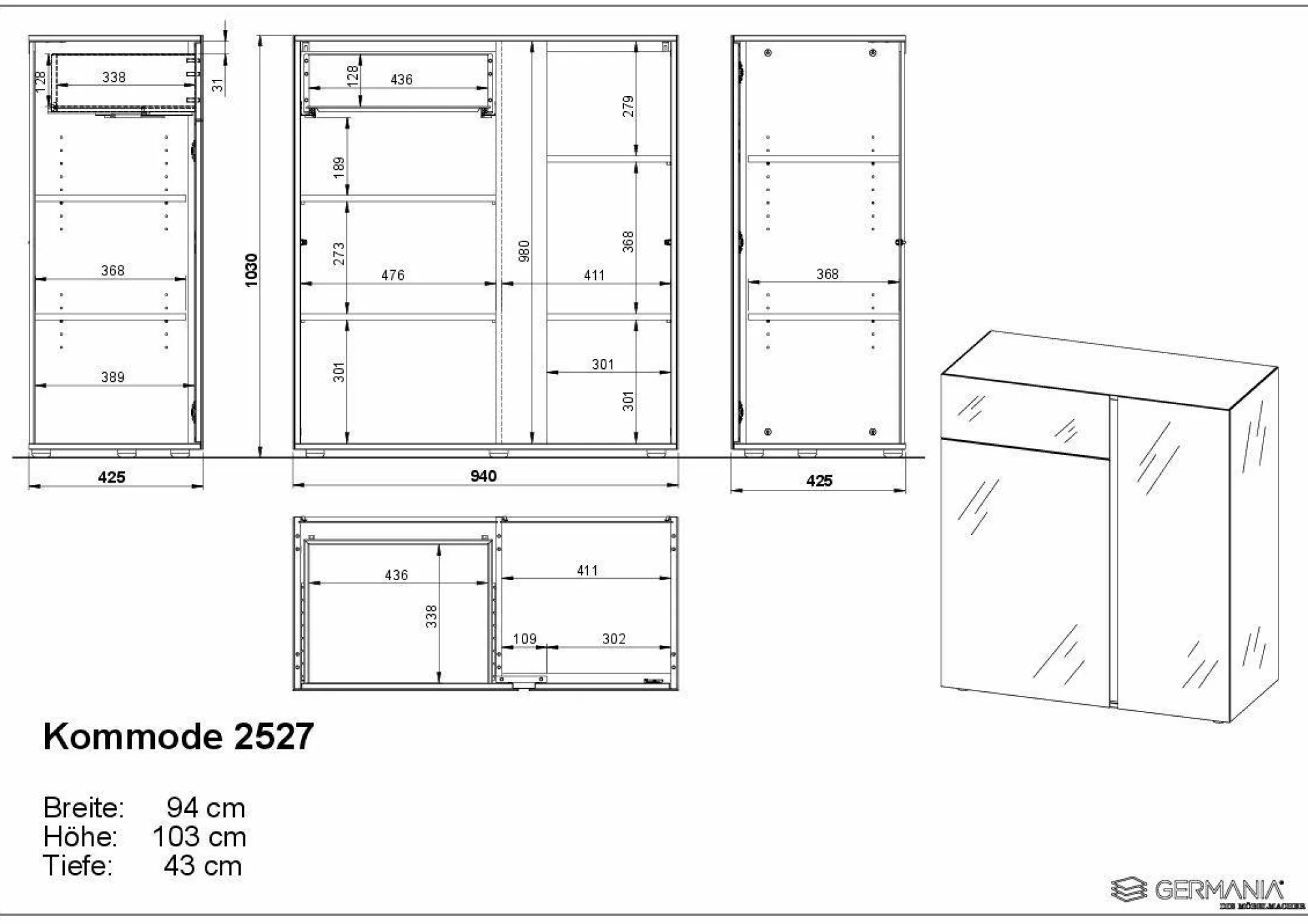 Outlet GERMANIA Kommode MESA