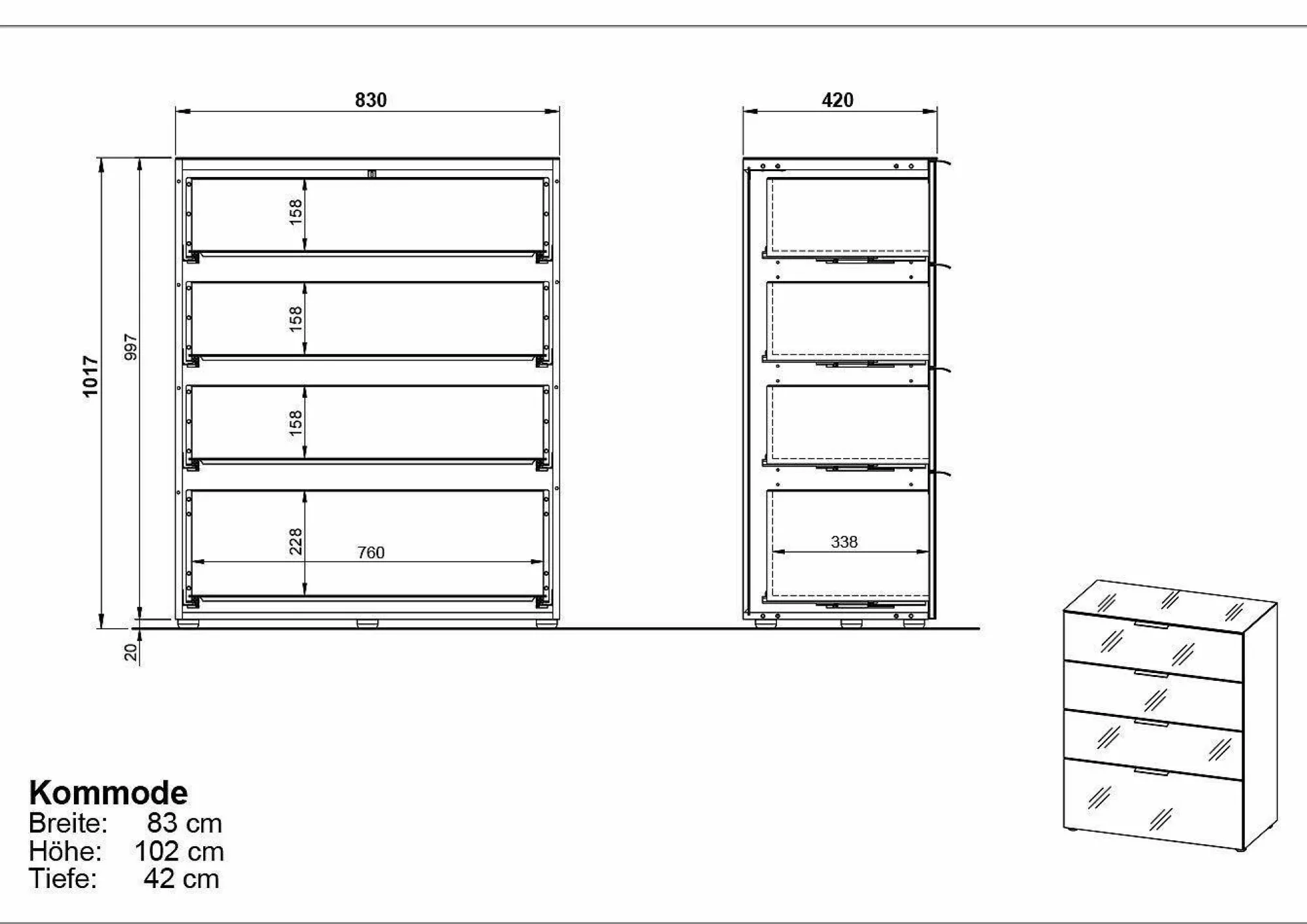 Sale GERMANIA Kommode OAKLAND