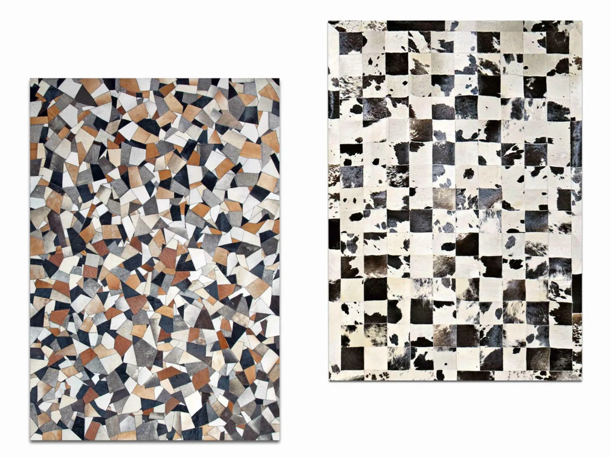 Sonstige Leder-Teppich braun/beige