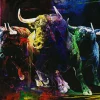 Sale PRO ART Originalbild COLOURFUL BULLS