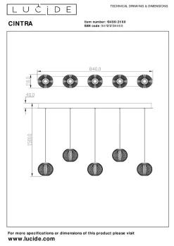 Clearance LUCiDE Pendelleuchte CINTRA