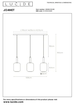 LUCiDE Pendelleuchte JOANET